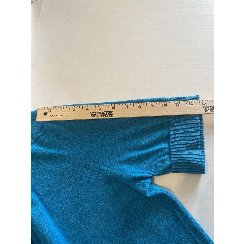 Eddie Bauer Women's XL Button Up Top Teal Business Office Stretchy Casual Blouse - Picture 10 of 11